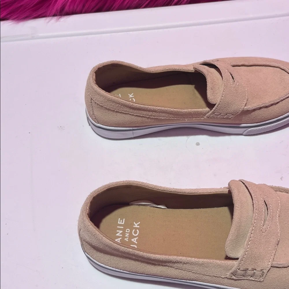 Janie and Jack Tan Suede Slip-On Moccasins